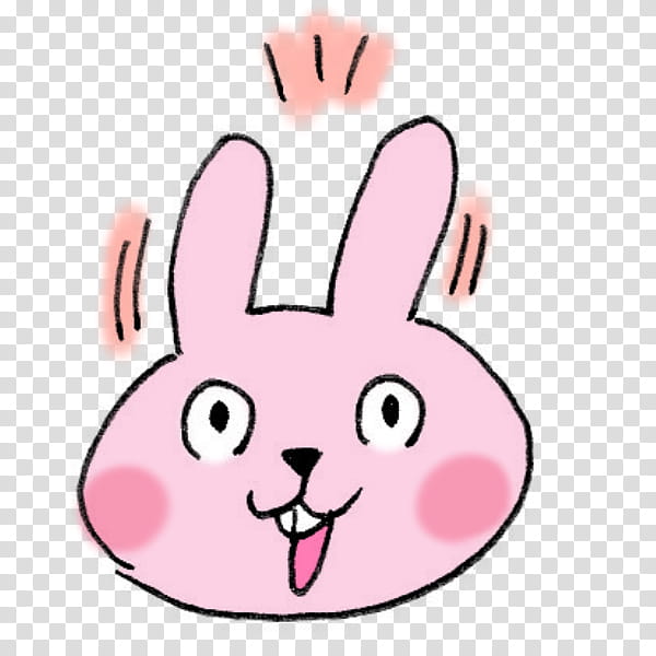 Easter Bunny, Rabbit, Kawaii, Moe, Ink Brush, Video Games, Pink, Face transparent background PNG clipart