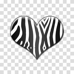 hearts, black and white zebra heart illustration transparent background PNG clipart