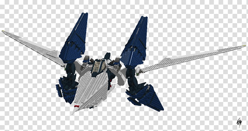 Lego Arwing Assault super model, gray and blue spaceship illustration transparent background PNG clipart