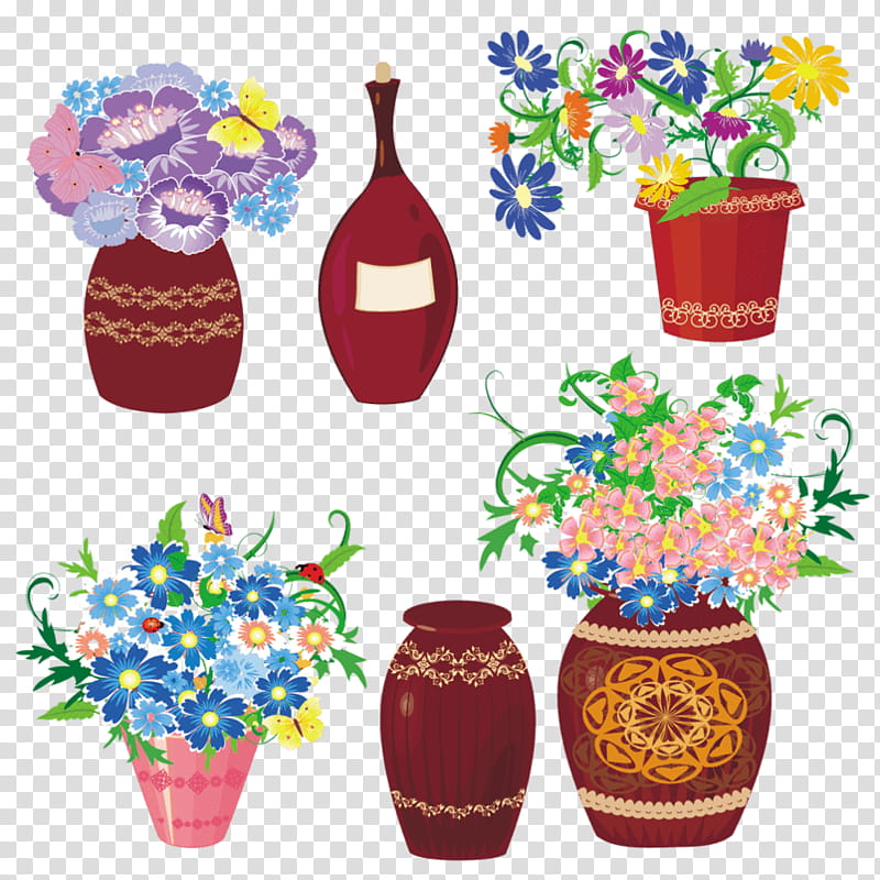 Flowers Floral Design Vase Flower Bouquet Cut Flowers Cartoon