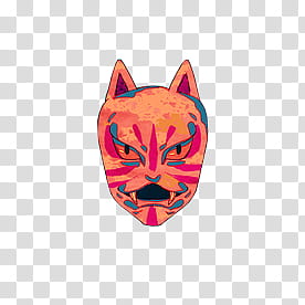 warmth, hot-pink and orange cat mask transparent background PNG clipart