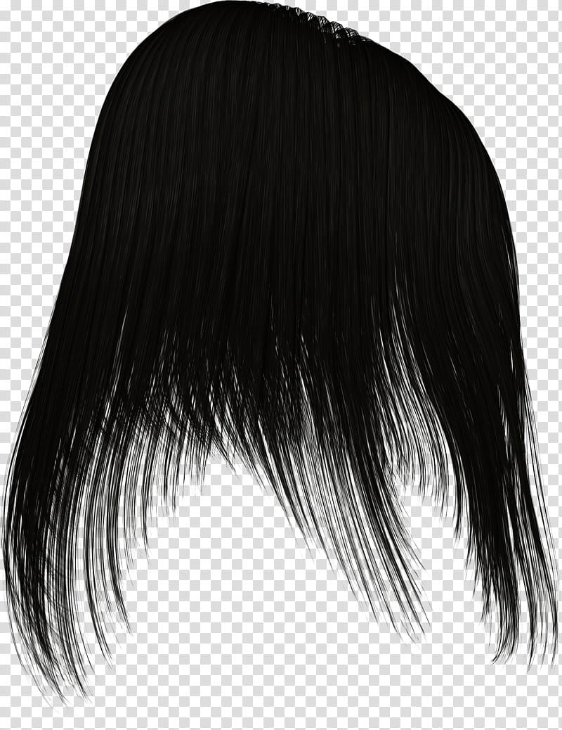 Hairstylez , straight black hair wig transparent background PNG clipart