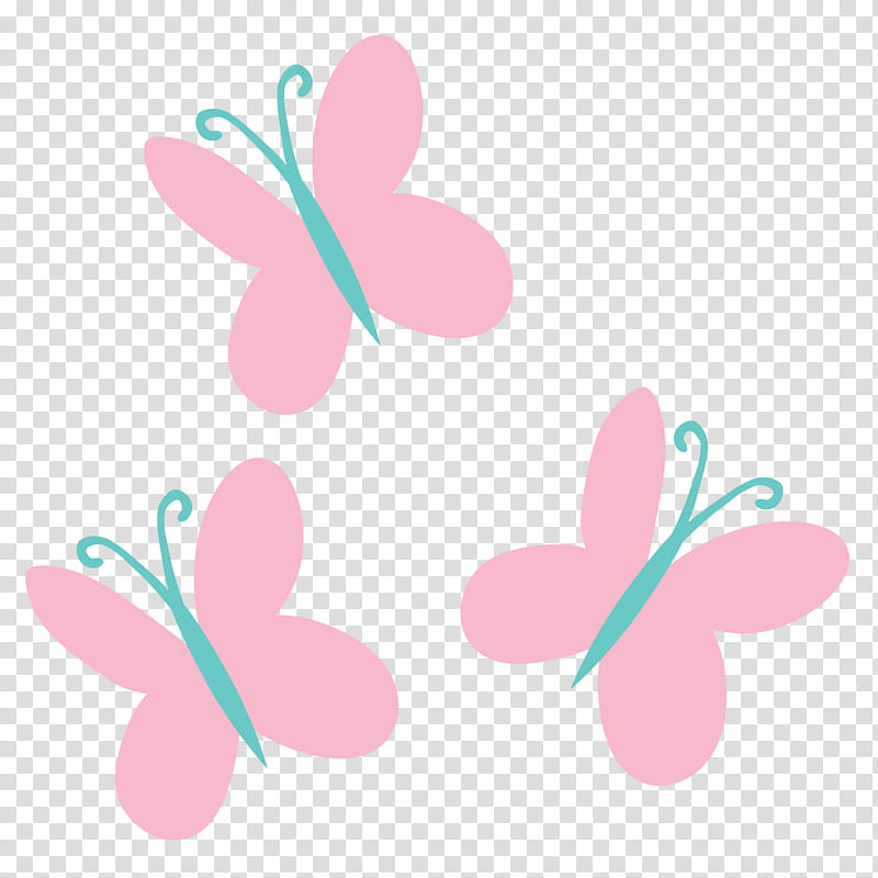 Fluttershy Cutie Mark, three pink-and-blue butterflies illustration transparent background PNG clipart