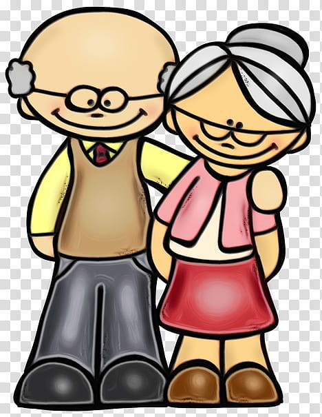 Cartoon Happy Friendship Day, Grandparent, National Grandparents Day, Drawing, Cartoon, Facial Expression, Cheek, Interaction transparent background PNG clipart