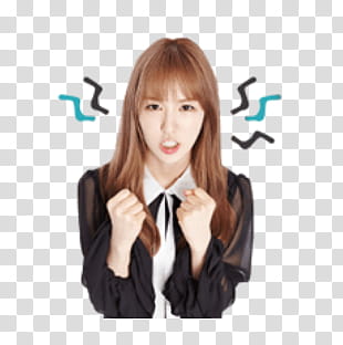 Red Velvet Kakao Talk Emoji PART  P, woman in black and white blouse transparent background PNG clipart