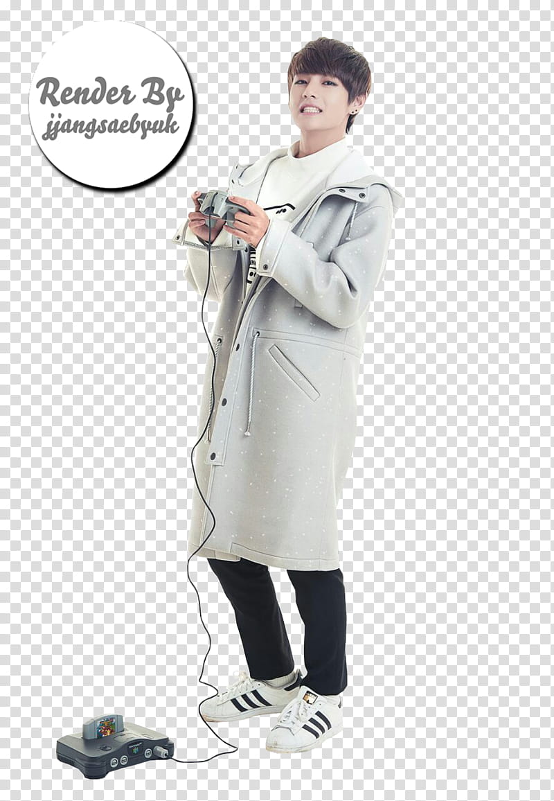 RENDER BTS, man in gray trench coat transparent background PNG clipart