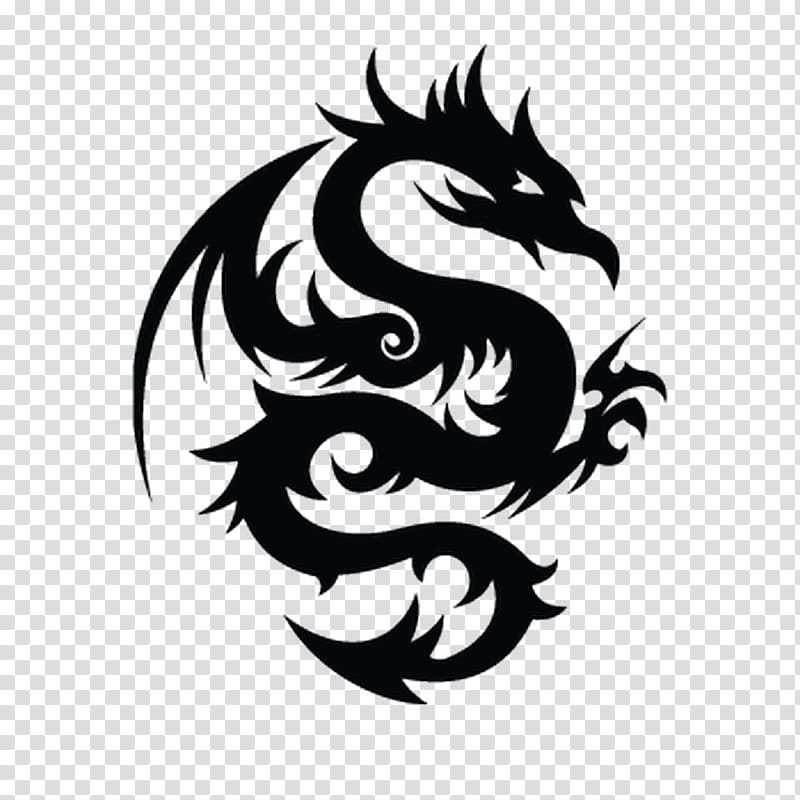 Premium Vector | Tribal black head dragon monster tattoo