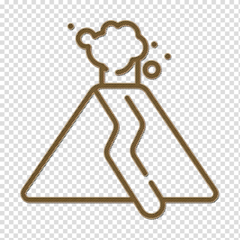 Volcano icon Climate Change icon, Line Art, Triangle transparent background PNG clipart