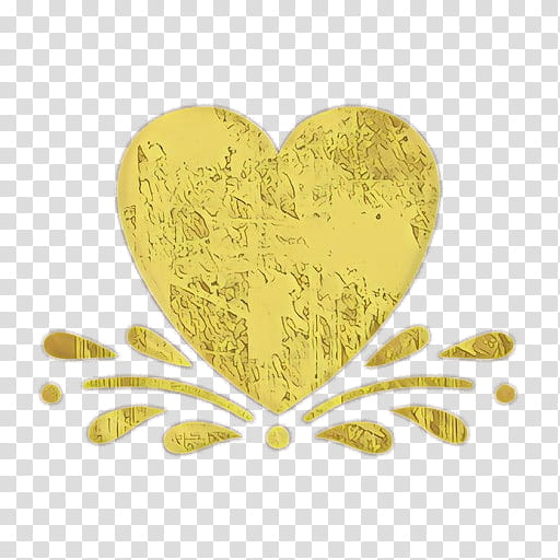 yellow heart leaf love heart, Cartoon, Gold, Metal, Logo transparent background PNG clipart