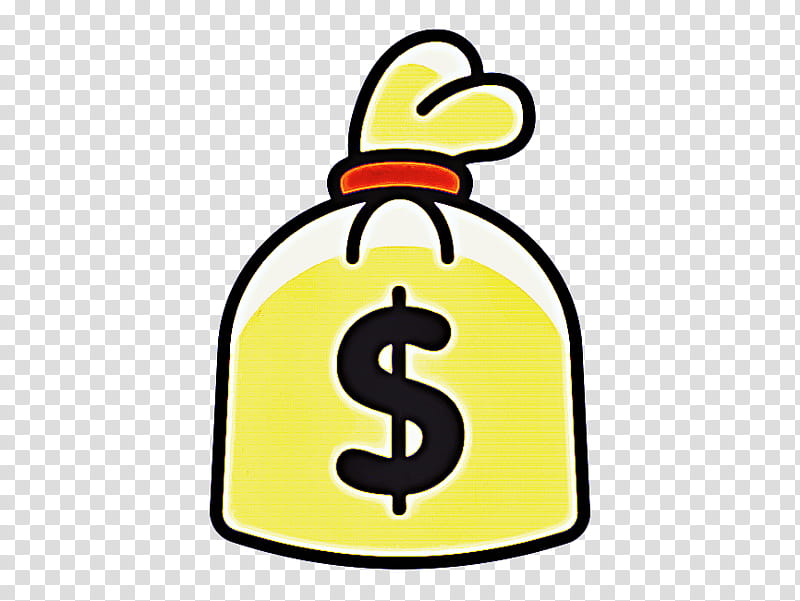 Money Bag Emoji, Computer Icons, Handbag, Desktop , Yellow, Line, Symbol, Number transparent background PNG clipart