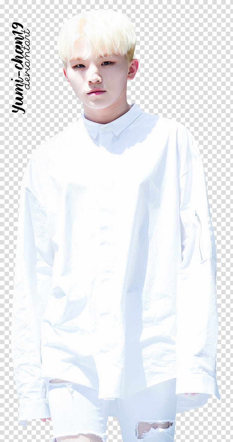 Woozi, man wearing white dress shirt transparent background PNG clipart