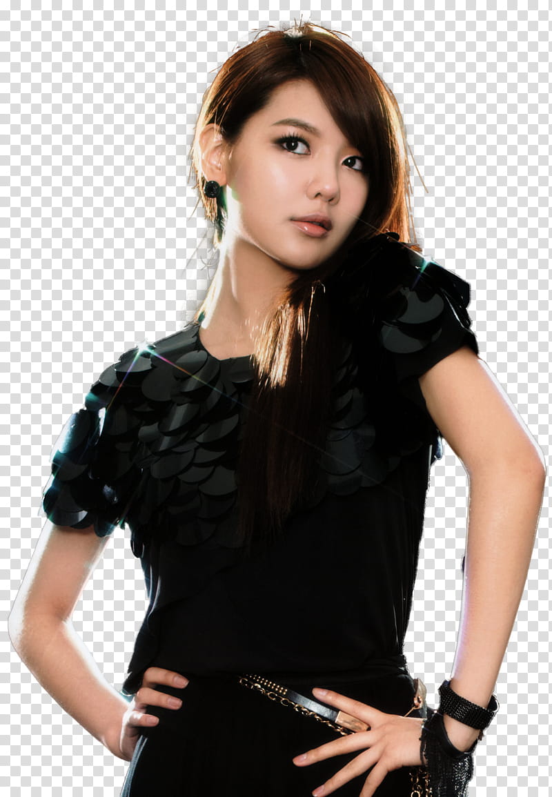 Girls Generation SNSD, woman wearing black cuff-sleeved dress transparent background PNG clipart