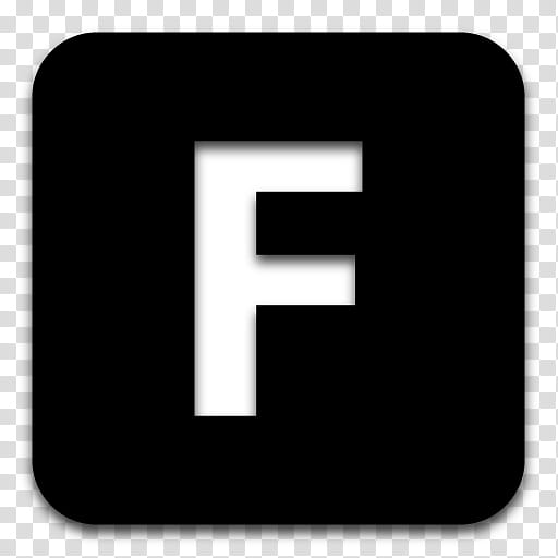 Black n White, white and black letter F icon transparent background PNG clipart