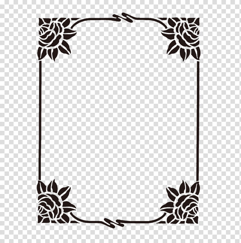 Border Design Black And White, Art Nouveau, Frames, Flower, Leaf, Flora, Black And White
, Branch transparent background PNG clipart