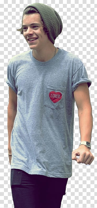 Harry Styles, man looking away at camera while smiling transparent background PNG clipart