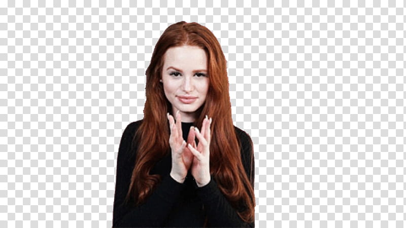 Madelaine Petsch, woman in black long-sleeved shirt transparent background PNG clipart