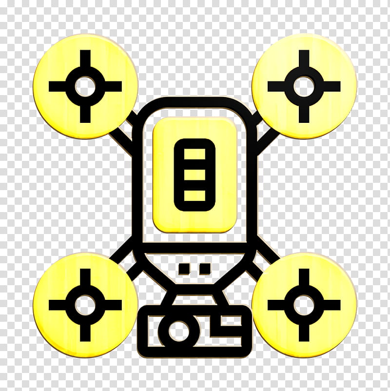 Artificial Intelligence icon Drone icon, Yellow, Line, Symbol transparent background PNG clipart