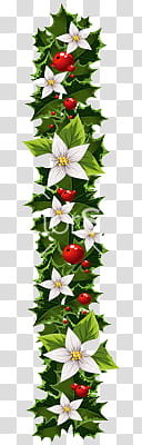 Christmas, white, red, and green Christmas garland illustration transparent background PNG clipart