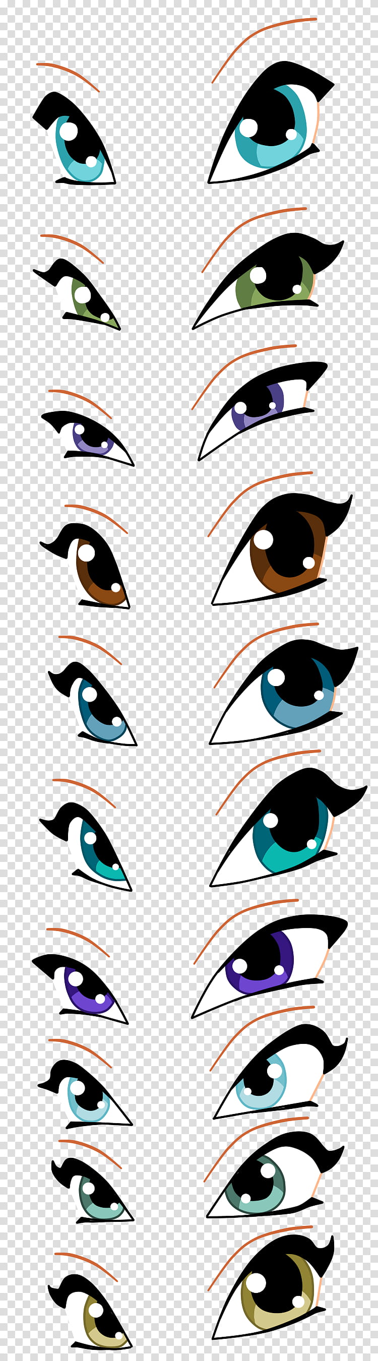 Winx club eyes base , assorted eye illustrations transparent background PNG clipart