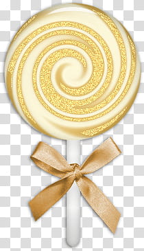 Piruletas s, white and gold sugar lollipop transparent background PNG clipart