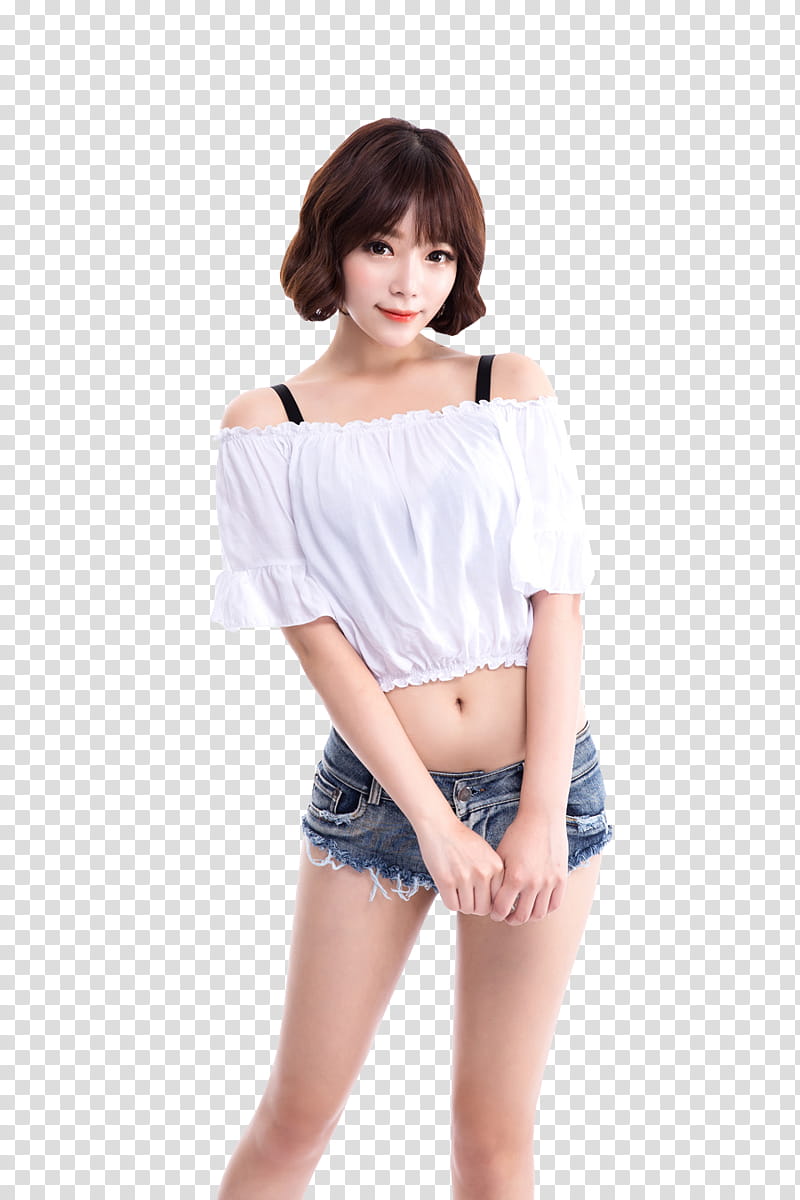 HAN JI YEON, woman posing for transparent background PNG clipart