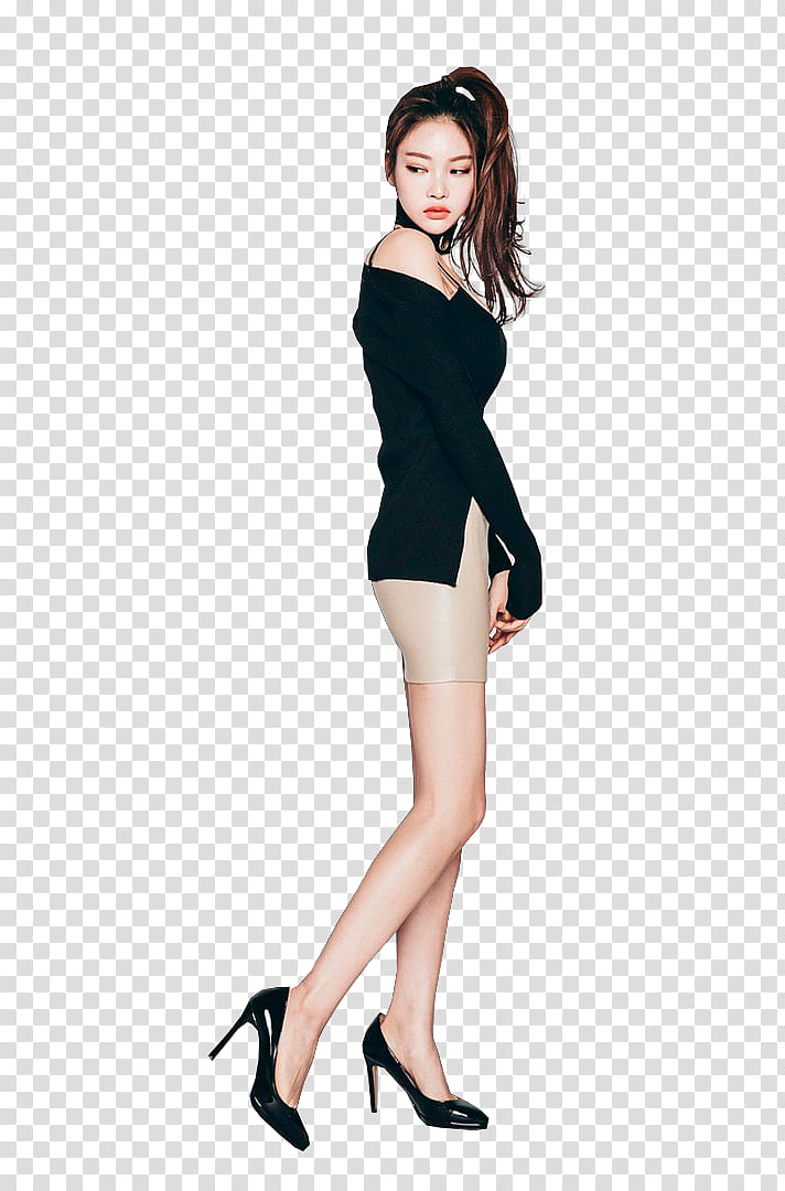 PARK JUNG YOON, woman wearing black long-sleeved top transparent background PNG clipart