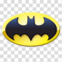 yellow and black Batman logo transparent background PNG clipart