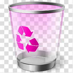 Vista Style RTM Pink Icon, Recycle Bin transparent background PNG clipart