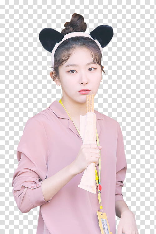 Kang Seulgi Red Velvet, woman holding bread transparent background PNG clipart