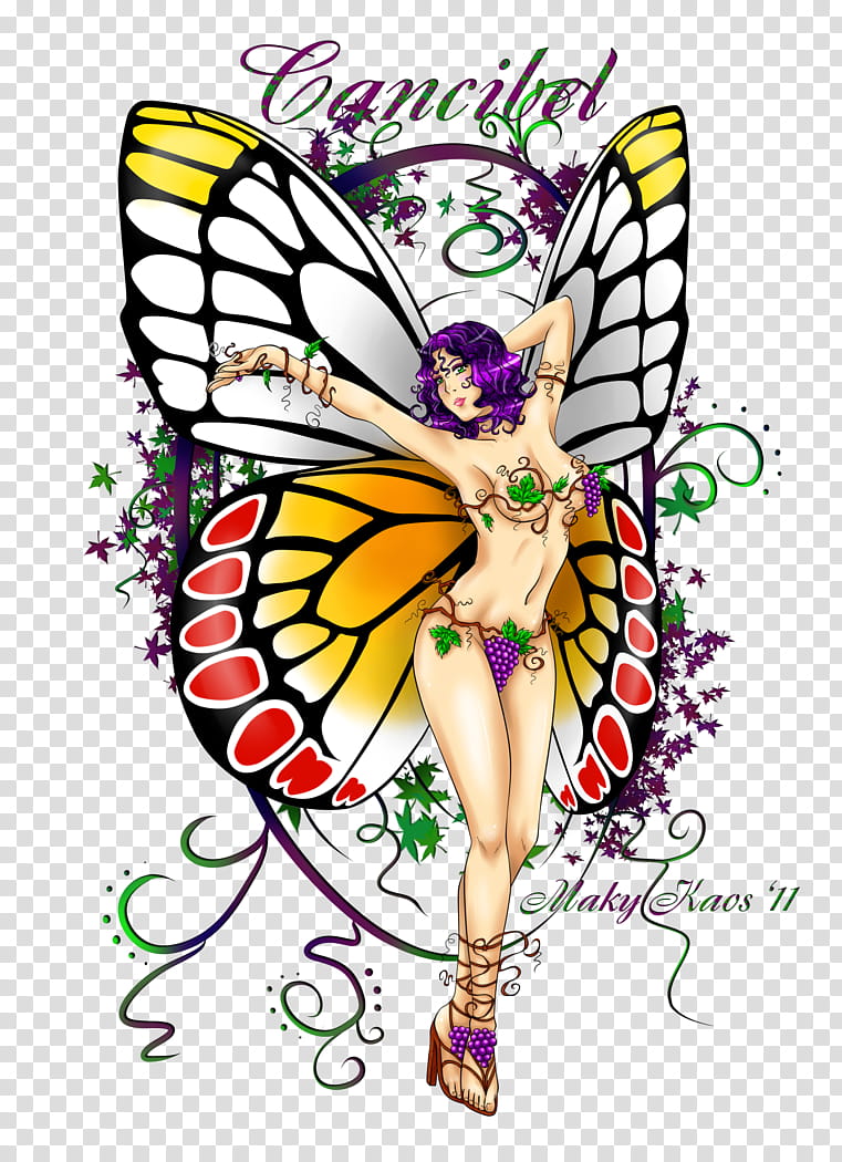 Cancibel, COMMISSION,, woman with purple hair with wings character transparent background PNG clipart