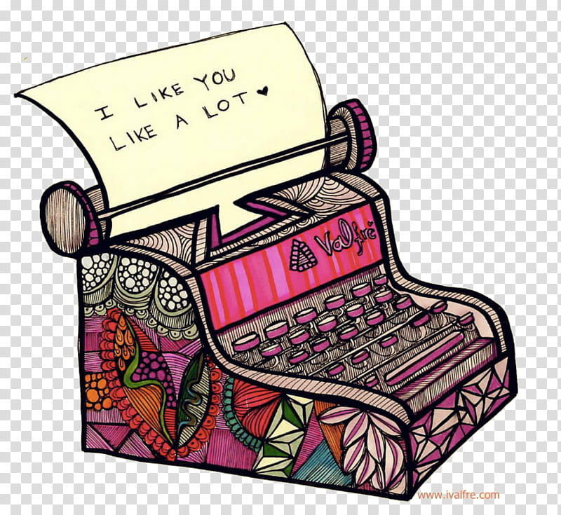 , pink and black typewriter transparent background PNG clipart