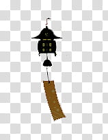 Wonderland, black and brown wind chime transparent background PNG clipart