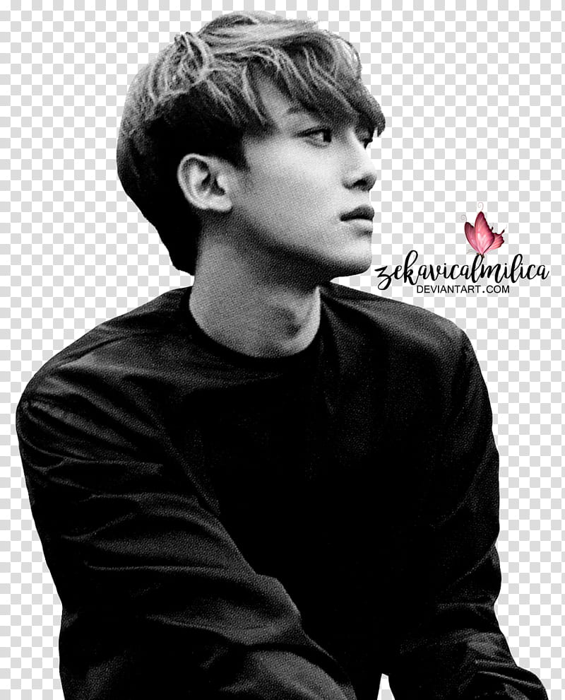 EXO Chen Die Jungs, man in black crew-neck top transparent background PNG clipart