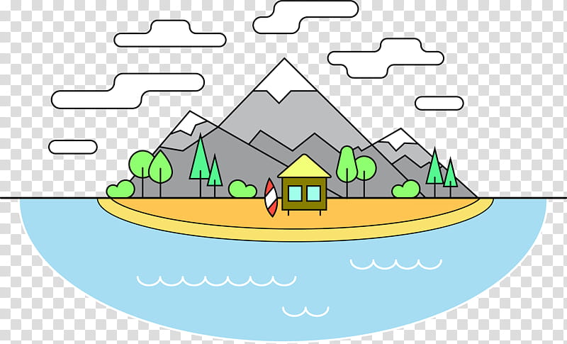 Drawing Tree, Villa, Cartoon, Lake, Animation, Logo, Sea, Text transparent background PNG clipart