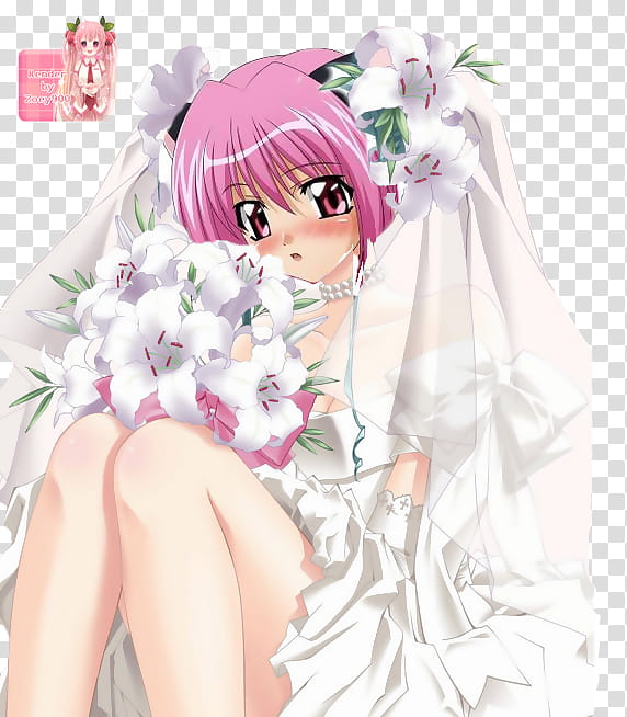 Anime bride render, female character wearing wedding gown transparent background PNG clipart