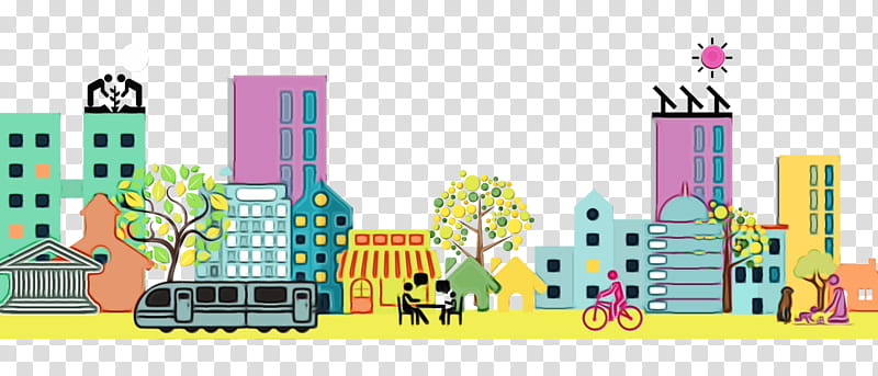 human settlement city line urban design skyline, Watercolor, Paint, Wet Ink, Graphic Design transparent background PNG clipart