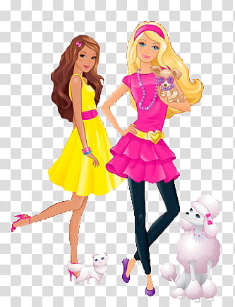 Barbie and Friends, two Barbie characters illustration transparent background PNG clipart