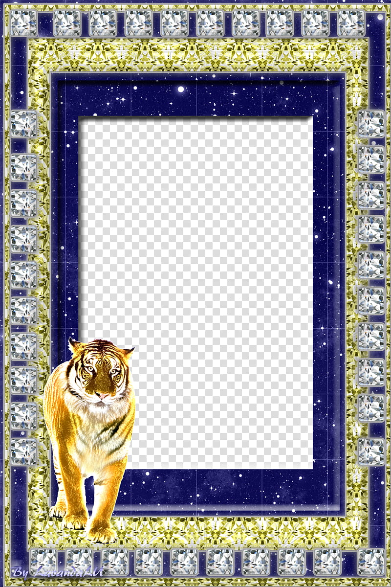 Lav Frame, gold, silver, and blue frame illustration transparent background PNG clipart