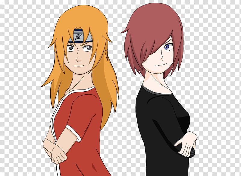 Rivals or Friends, two female Naruto anime character transparent background PNG clipart