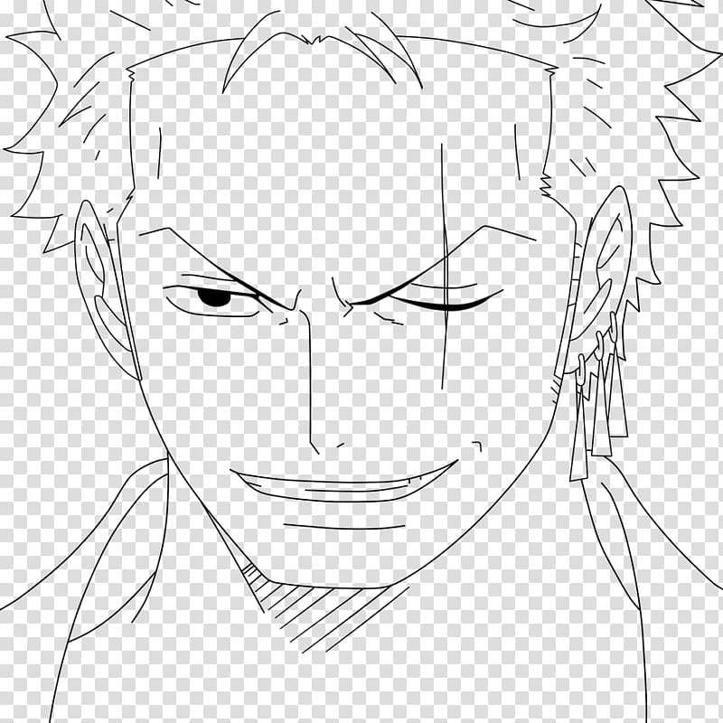 Roronoa Zoro Lineart transparent background PNG clipart