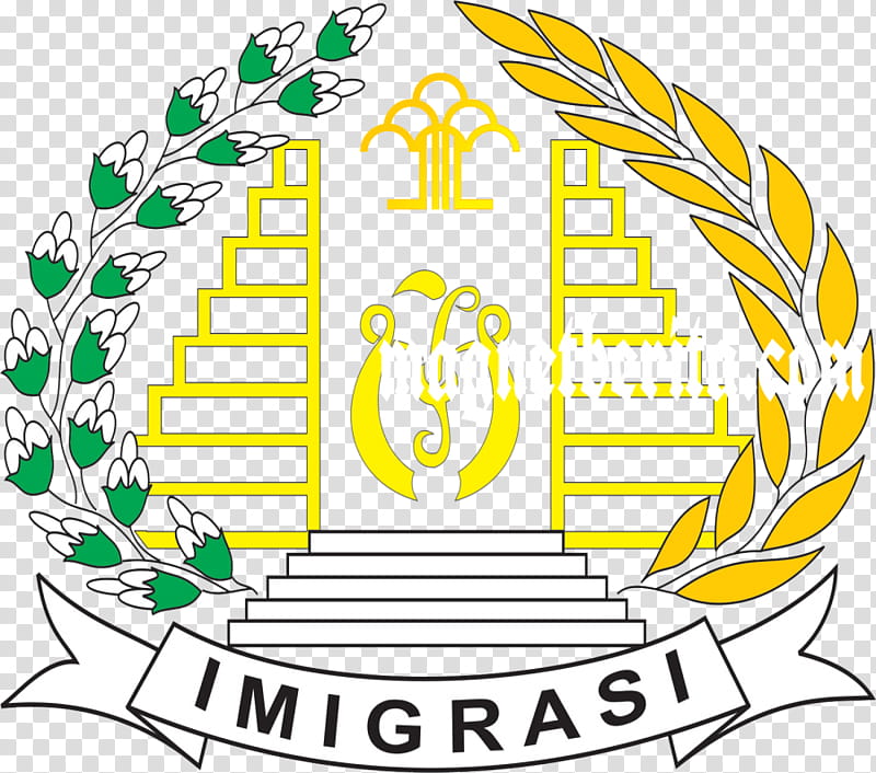 City Logo, Directorate General Of Immigration, Kantor Imigrasi, Ministry Of Law And Human Rights, Ngurah Rai Immigration Office, Government Of Indonesia, Yellow, Text transparent background PNG clipart