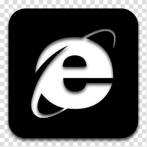 Black n White, black and white Internet Explorer icon transparent background PNG clipart