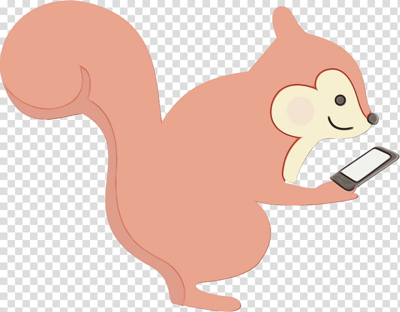 squirrel cartoon tail ferret animal figure, Watercolor, Paint, Wet Ink transparent background PNG clipart