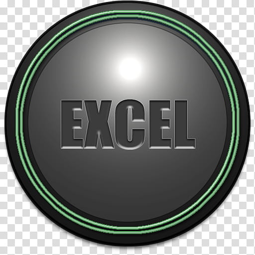 Round Plastic dock icons, EXCEL, black and green Excel logo transparent background PNG clipart