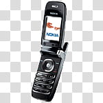 Mobile phones icons, nokia, turned-on Nokia flip phone showing transparent background PNG clipart