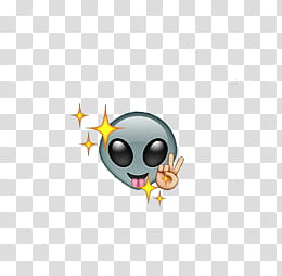 Emojis Editados, alien emoji with peace hand transparent background PNG clipart