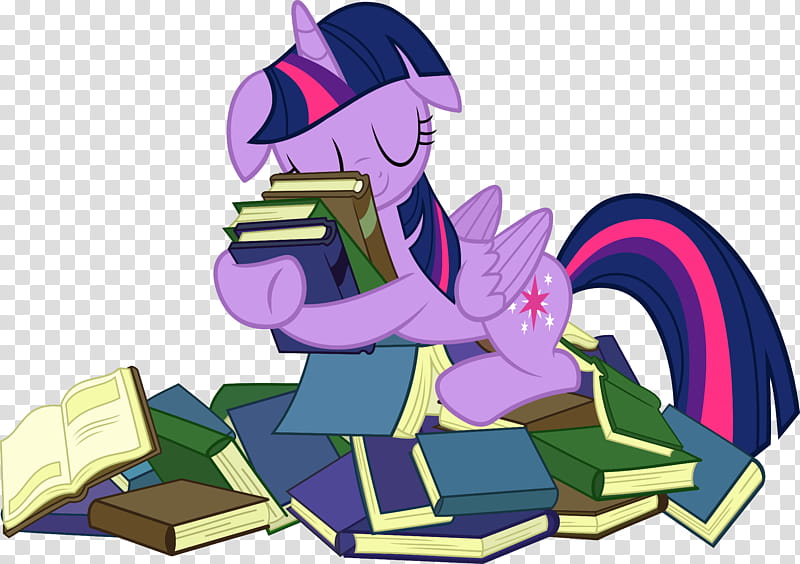 Twi Loves Her Books, violet pony from My Little Pony transparent background PNG clipart
