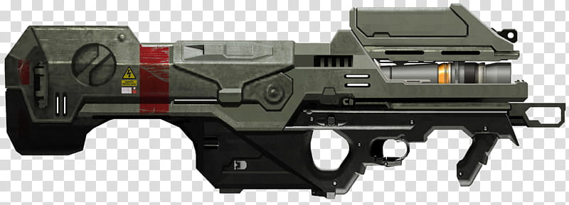 Halo  Beta M Spartan Laser, gray and black assault rifle transparent background PNG clipart