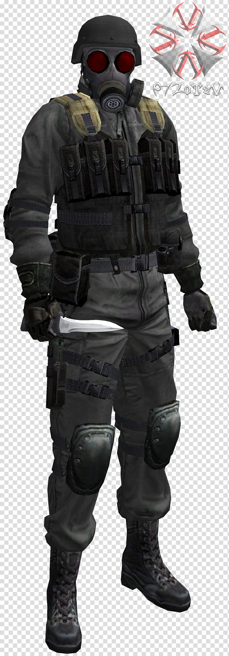 HUNK With Combat Knife, man wearing assault gear character transparent background PNG clipart