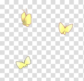 , three yellow butterfly artworks transparent background PNG clipart